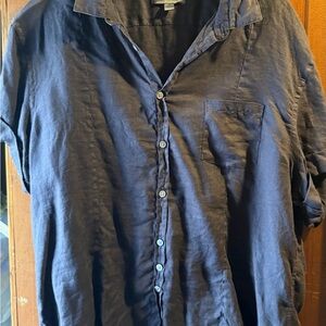 John Varvatos Dark Blue Button Down Shirt